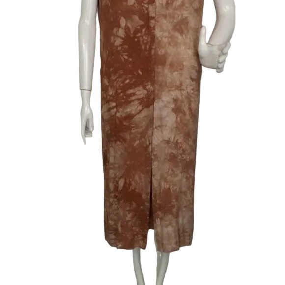 LULUS Shirt Dress, XS, Rust Brown Tie-dye, Short sleeve, button front, Rayon - Picture 8 of 14